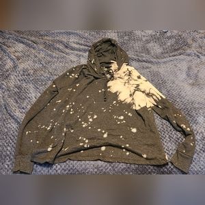 Torrid size 3, Hoodie bleach dyed, Grey and cream.